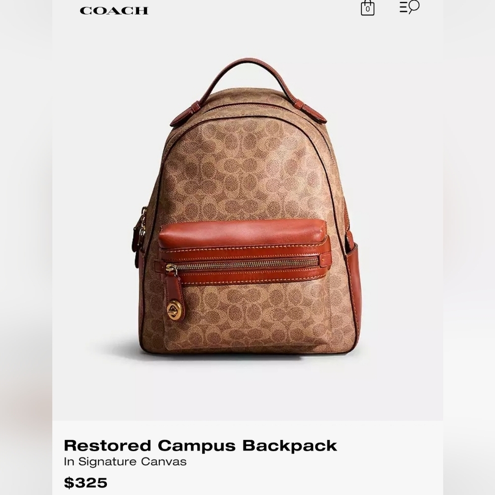 Coach 32715 Campus Backpack 23 In Signature Coated Canvas & Refined Calf Leather - Picture 17 of 17